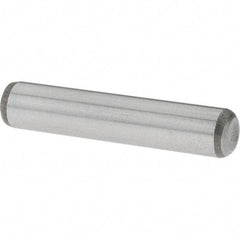Value Collection - 1/4" Diam x 1-1/4" Pin Length Grade 8 Alloy Steel Standard Dowel Pin - C 50-58 Hardness, 12,800 Lb Breaking Strength, 1 Beveled & 1 Rounded End - Eagle Tool & Supply
