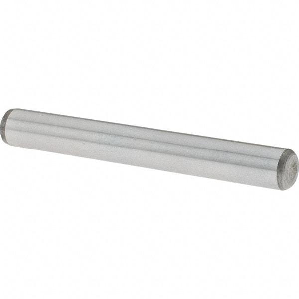 Value Collection - 1/4" Diam x 2" Pin Length Grade 8 Alloy Steel Standard Dowel Pin - C 50-58 Hardness, 12,800 Lb Breaking Strength, 1 Beveled & 1 Rounded End - Eagle Tool & Supply