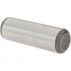 Value Collection - 1/2" Diam x 1-1/2" Pin Length Grade 8 Alloy Steel Standard Dowel Pin - C 50-58 Hardness, 51,000 Lb Breaking Strength, 1 Beveled & 1 Rounded End - Eagle Tool & Supply