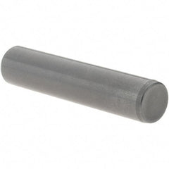 Value Collection - 3/8" Diam x 1-3/4" Pin Length Grade 8 Alloy Steel Standard Dowel Pin - Bright Finish, C 47-58 & C 60 (Surface) Hardness, 16,550 Lb (Single Shear), 33,100 Lb (Double Shear) Breaking Strength, 1 Beveled & 1 Rounded End - Eagle Tool & Supply