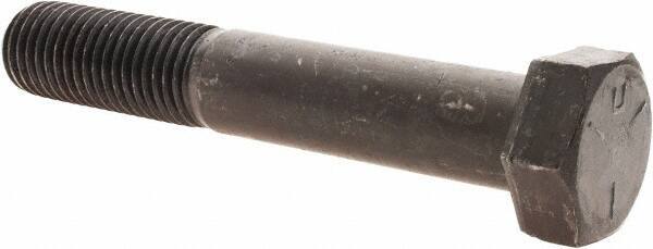 Value Collection - 1-8 UNC, 6" Length Under Head Hex Head Cap Screw - Partially Threaded, Grade 5 Steel, Uncoated, 1-1/2" Hex - Eagle Tool & Supply