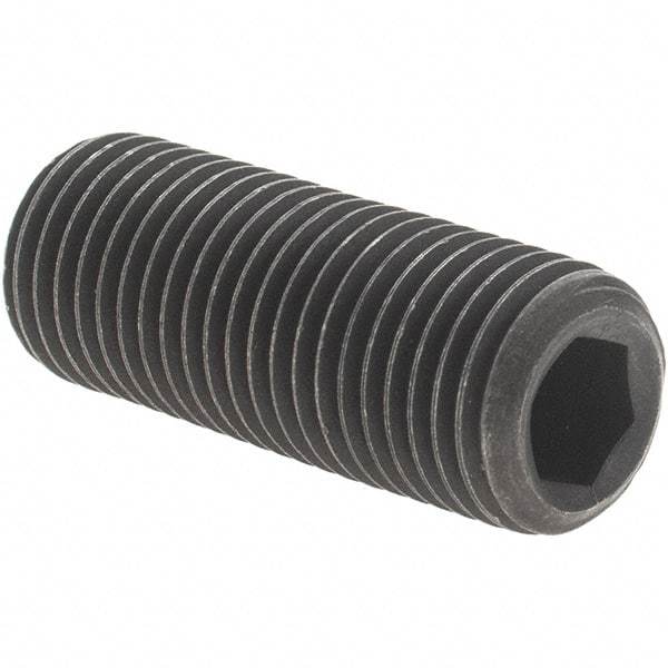 Value Collection - 3/8-24 UNF, 1" OAL, Cup Point Set Screw - Grade 8 Alloy Steel, 3/16" Key - Eagle Tool & Supply