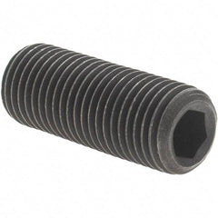 Value Collection - 3/8-24 UNF, 1" OAL, Cup Point Set Screw - Grade 8 Alloy Steel, 3/16" Key - Eagle Tool & Supply