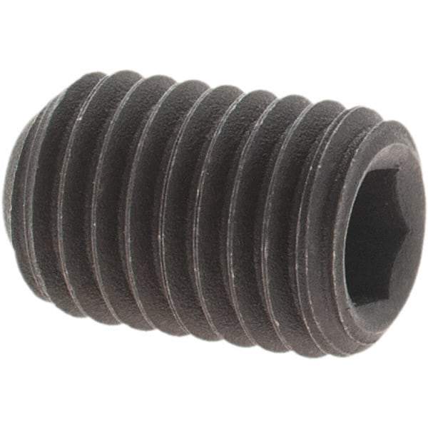 Value Collection - 1/4-28 UNF, 3/8" OAL, Cup Point Set Screw - Grade 8 Alloy Steel, 1/8" Key - Eagle Tool & Supply