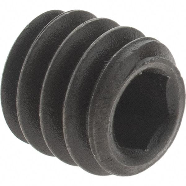 Value Collection - 1/4-20 UNC, 1/4" OAL, Cup Point Set Screw - Grade 8 Alloy Steel, 1/8" Key - Eagle Tool & Supply
