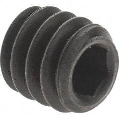 Value Collection - 1/4-20 UNC, 1/4" OAL, Cup Point Set Screw - Grade 8 Alloy Steel, 1/8" Key - Eagle Tool & Supply
