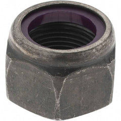 Value Collection - 1-14 UNF Grade 8 Hex Lock Nut with Nylon Insert - 1-7/16" Width Across Flats, 1-3/64" High, Uncoated - Eagle Tool & Supply