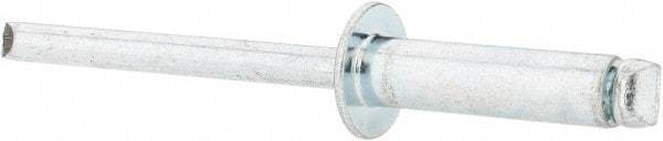 Value Collection - Size 68 Dome Head Steel Open End Blind Rivet - Steel Mandrel, 0.376" to 1/2" Grip, 3/8" Head Diam, 0.192" to 0.196" Hole Diam, 0.7" Length Under Head, 3/16" Body Diam - Eagle Tool & Supply