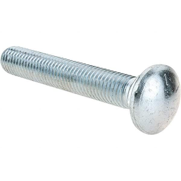 Value Collection - 5/8-11 UNC 4" Length Under Head, Standard Square Neck, Carriage Bolt - Grade 8 Alloy Steel, Zinc-Plated Clear Chromate Finish - Eagle Tool & Supply