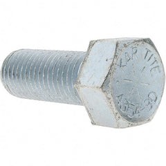 Value Collection - 1-8 UNC, 2-1/2" Length Under Head Hex Head Cap Screw - Fully Threaded, Grade 8 Alloy Steel, Zinc-Plated Finish, 1-1/2" Hex - Eagle Tool & Supply