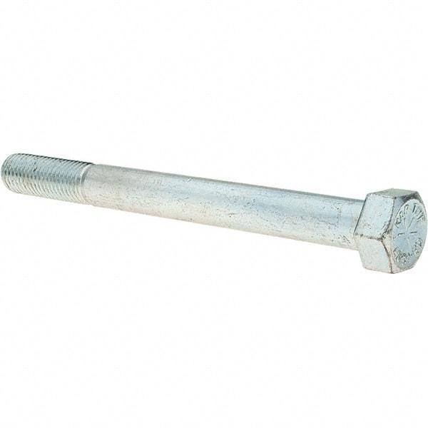 Value Collection - 3/4-10 UNC, 8" Length Under Head Hex Head Cap Screw - Partially Threaded, Grade 8 Alloy Steel, Zinc-Plated Finish, 1-1/8" Hex - Eagle Tool & Supply