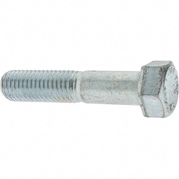 Value Collection - 5/8-11 UNC, 3" Length Under Head Hex Head Cap Screw - Partially Threaded, Grade 8 Alloy Steel, Zinc-Plated Finish, 15/16" Hex - Eagle Tool & Supply