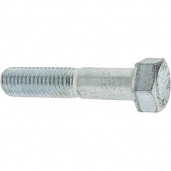 Value Collection - 5/8-11 UNC, 3" Length Under Head Hex Head Cap Screw - Partially Threaded, Grade 8 Alloy Steel, Zinc-Plated Finish, 15/16" Hex - Eagle Tool & Supply