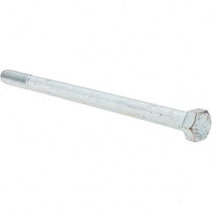Value Collection - 3/8-16 UNC, 6" Length Under Head Hex Head Cap Screw - Partially Threaded, Grade 8 Alloy Steel, Zinc-Plated Finish, 9/16" Hex - Eagle Tool & Supply