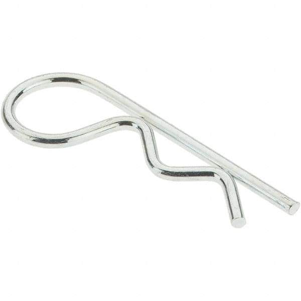 Value Collection - 3/16 to 1/4" Shaft Diam, 15/16" Long, 0.042" Wire Diam, Hair Pin Cotter - Grade 2 Spring Steel, Plain Steel Finish - Eagle Tool & Supply
