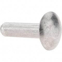 Value Collection - 1/4" Body Diam, Brazier Aluminum Solid Rivet - 1" Length Under Head - Eagle Tool & Supply