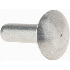 Value Collection - 3/16" Body Diam, Brazier Aluminum Solid Rivet - 5/8" Length Under Head - Eagle Tool & Supply