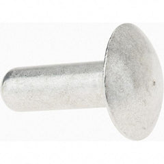 Value Collection - 1/4" Body Diam, Brazier Aluminum Solid Rivet - 3/4" Length Under Head - Eagle Tool & Supply