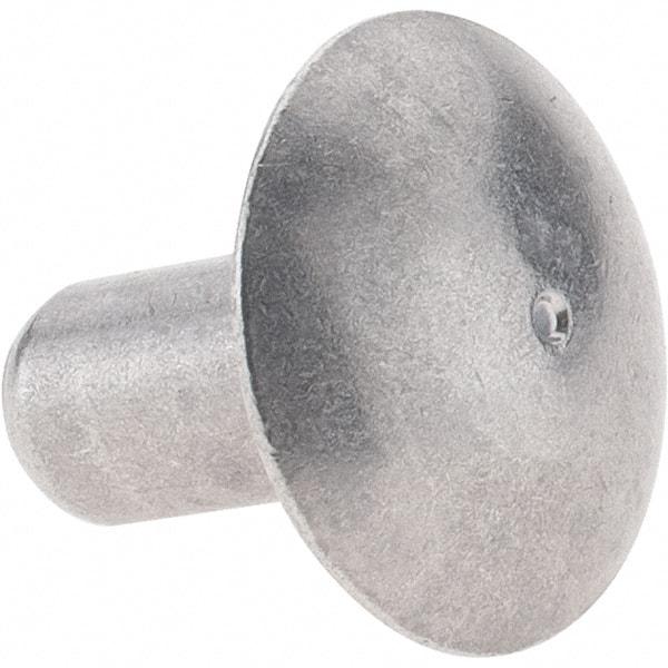 Value Collection - 3/16" Body Diam, Brazier Aluminum Solid Rivet - 3/8" Length Under Head - Eagle Tool & Supply