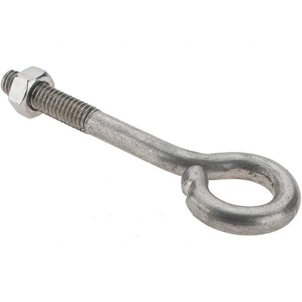 Value Collection - 5/16-18, Stainless Steel Wire Turned Open Eye Bolt - 1-1/4" Thread Length, 5/8" ID, 2-1/2" Shank Length - Eagle Tool & Supply