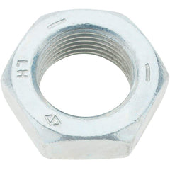 Made in USA - 1-14 UNF Steel Left Hand Hex Jam Nut - 1-1/2" Across Flats, 0.5469" High, Zinc Clear Finish - Eagle Tool & Supply