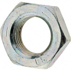 Value Collection - 9/16-18 UNF Steel Left Hand Hex Jam Nut - 7/8" Across Flats, 5/16" High, Zinc Clear Finish - Eagle Tool & Supply