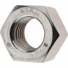 Value Collection - 7/8-9 UNC Stainless Steel Right Hand Heavy Hex Nut - 1-7/16" Across Flats, 55/64" High - Eagle Tool & Supply