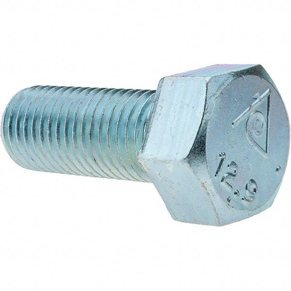 Value Collection - M20x2.50mm Metric Coarse, 50mm Length Under Head Hex Head Cap Screw - Fully Threaded, Grade 8.8 Steel, Zinc-Plated Finish, 30mm Hex - Eagle Tool & Supply