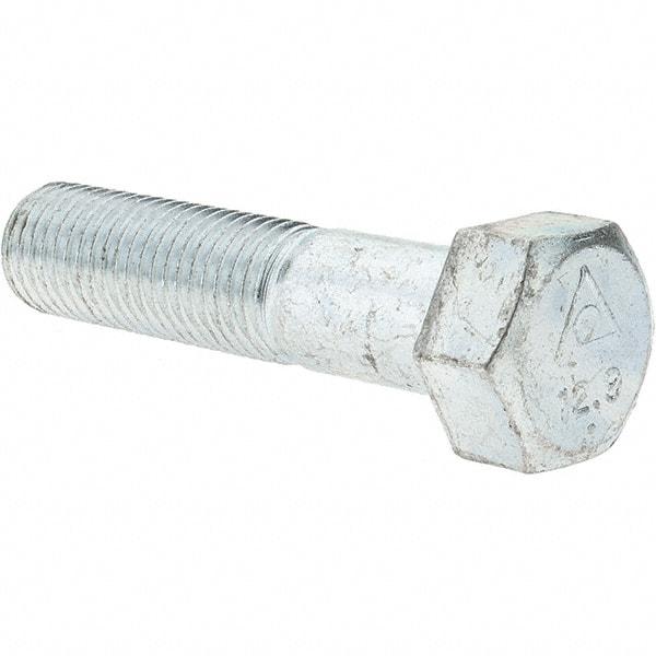 Value Collection - M16x2.00mm Metric Coarse, 70mm Length Under Head Hex Head Cap Screw - Partially Threaded, Grade 8.8 Steel, Zinc-Plated Finish, 24mm Hex - Eagle Tool & Supply