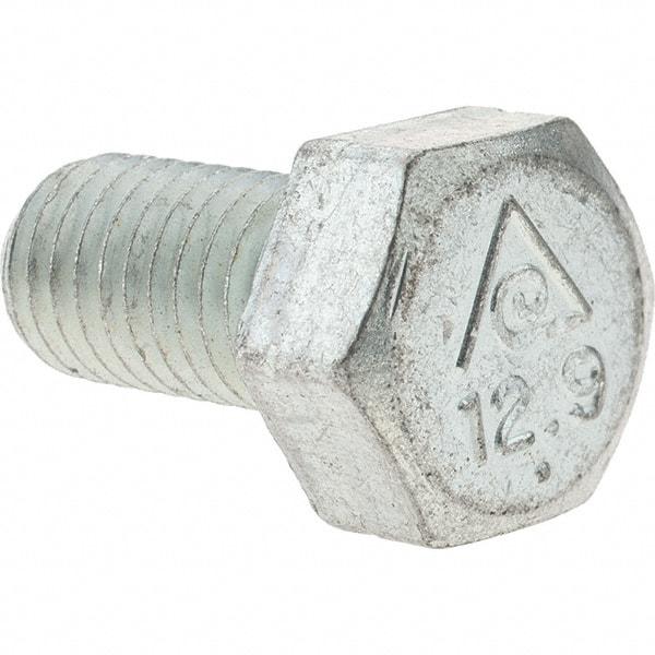 Value Collection - M10x1.50mm Metric Coarse, 20mm Length Under Head Hex Head Cap Screw - Fully Threaded, Grade 8.8 Steel, Zinc-Plated Finish, 17mm Hex - Eagle Tool & Supply