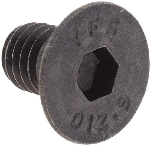 Value Collection - M6x1.00 Metric Coarse Hex Socket Drive, 90° Flat Screw - Grade 12.9 Alloy Steel, Black Oxide Finish, Fully Threaded, 10mm OAL - Eagle Tool & Supply