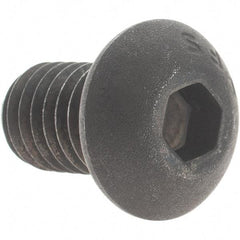 Value Collection - 3/8-16 UNC Hex Socket Drive, Button Screw - Alloy Steel, Black Oxide Finish, Fully Threaded, 5/8" Length Under Head - Eagle Tool & Supply