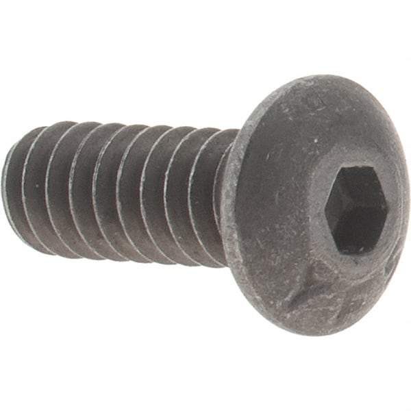 Value Collection - #6-32 UNC Hex Socket Drive, Button Screw - Alloy Steel, Black Oxide Finish, Fully Threaded, 3/8" Length Under Head - Eagle Tool & Supply