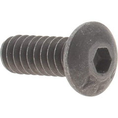 Value Collection - #6-32 UNC Hex Socket Drive, Button Screw - Alloy Steel, Black Oxide Finish, Fully Threaded, 3/8" Length Under Head - Eagle Tool & Supply