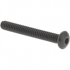 Value Collection - #4-40 UNC Hex Socket Drive, Button Screw - Alloy Steel, Black Oxide Finish, Fully Threaded, 7/8" OAL - Eagle Tool & Supply
