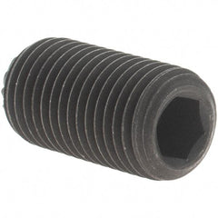 Value Collection - 3/8-24 UNF, 3/4" OAL, Knurled Cup Point Set Screw - Grade 8 Alloy Steel, 3/16" Key - Eagle Tool & Supply