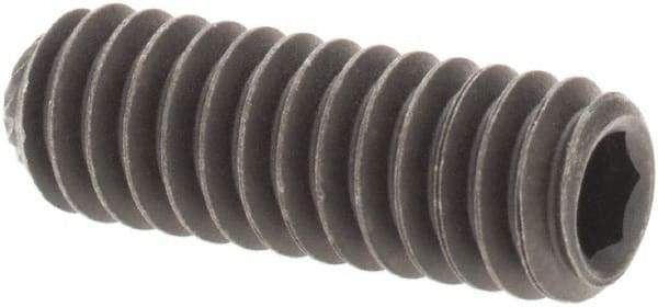 Value Collection - 1/4-20 UNC, 3/4" OAL, Knurled Cup Point Set Screw - Grade 8 Alloy Steel, 1/8" Key - Eagle Tool & Supply