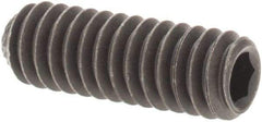 Value Collection - 1/4-20 UNC, 3/4" OAL, Knurled Cup Point Set Screw - Grade 8 Alloy Steel, 1/8" Key - Eagle Tool & Supply