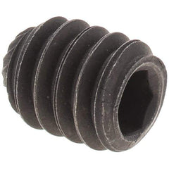 Value Collection - 1/4-20 UNC, 5/16" OAL, Knurled Cup Point Set Screw - Grade 8 Alloy Steel, 1/8" Key - Eagle Tool & Supply