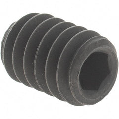Value Collection - 1/4-20 UNC, 3/8" OAL, Knurled Cup Point Set Screw - Grade 8 Alloy Steel, 1/8" Key - Eagle Tool & Supply