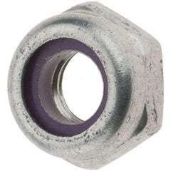 Value Collection - 1/4-28 UNF 18-8 Hex Lock Nut with Nylon Insert - 7/16" Width Across Flats, 13/64" High, Uncoated - Eagle Tool & Supply