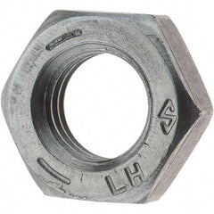 Value Collection - 5/16-24 UNF Steel Left Hand Hex Jam Nut - 1/2" Across Flats, 3/16" High, Zinc Clear Finish - Eagle Tool & Supply