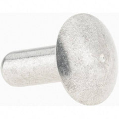 Value Collection - 3/16" Body Diam, Brazier Aluminum Solid Rivet - 1/2" Length Under Head - Eagle Tool & Supply