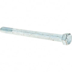 Value Collection - 7/16-14 UNC, 5-1/2" Length Under Head Hex Head Cap Screw - Partially Threaded, Grade 8 Alloy Steel, Zinc-Plated Finish, 5/8" Hex - Eagle Tool & Supply