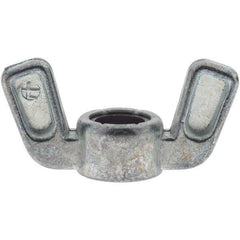 Value Collection - 3/8-16 UNC, Zinc Plated, Zinc Alloy Nylon-Insert Locking Wing Nut - Grade 2, 1-1/2" Wing Span, 0.718" Wing Span - Eagle Tool & Supply