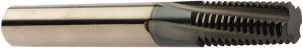 Sandvik Coromant - M8x1.25 Metric/Metric Fine, 0.2362" Cutting Diam, 4 Flute, Solid Carbide Helical Flute Thread Mill - Internal Thread, 17.5mm LOC, 2.5591" OAL, 6mm Shank Diam - Eagle Tool & Supply