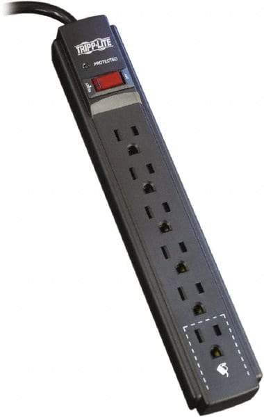 Tripp-Lite - 6 Outlets, 120 VAC15 Amps, 6' Cord, Power Outlet Strip - Floor, Keyhole Mount, 5-15 NEMA Configuration, 1.23" Strip - Eagle Tool & Supply