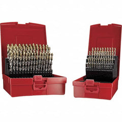DORMER - 1 to 10mm, 118° Point, TiN Finish, High Speed Steel Jobber Length Drill Bit Set - Eagle Tool & Supply