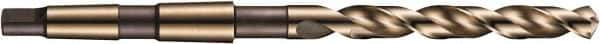 DORMER - 15mm, 2MT 118° Point Cobalt Taper Shank Drill Bit - Bright Finish, 114mm Flute Length, 212mm OAL, Spiral Flute, Series A730 - Eagle Tool & Supply