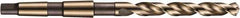 DORMER - 15mm, 2MT 118° Point Cobalt Taper Shank Drill Bit - Bright Finish, 114mm Flute Length, 212mm OAL, Spiral Flute, Series A730 - Eagle Tool & Supply